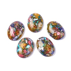Имперская яшма Собранные синтетические имперские яшмы и бирюзовые кабошоны, окрашенные, овальные, 30~30.7x22~22.5x7.8 мм