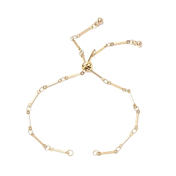 Золотой 304 изготовление слайдера для браслета из плоской цепи из нержавеющей стали, золотые, 10-1/8 дюйм (25.6 см)