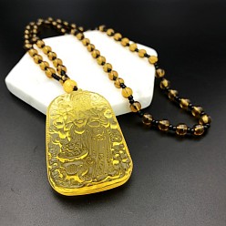 Желтый Стекло ожерелья шкентеля, религиозные темы, желтые, 25.20 дюйм (64 см)