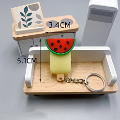 Арбуз Брелок из пластика ПВХ в виде фруктов, арбуз, кулон: 5.1x3.4 см