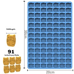Cat Shape Силиконовые формы для расплава воска, для изготовления поделок из сургучной печати своими руками, стальной синий, Узор кошки, 300x200 мм