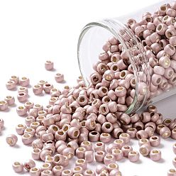 (PF552F) PermaFinish Subtle Pink Metallic Matte Круглые бусины toho, японский бисер, (pf 552 f) Permafinish нежно-розовый матовый металлик, 8/0, 3 мм, отверстие : 1 мм, Около 222 шт / 10 г