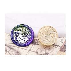 Ghost Хэллоуин серии сургучная печать латунные головки штампов, для сургучной печати, золотые, котел, 25x14 мм, внутренний диаметр: 7 мм