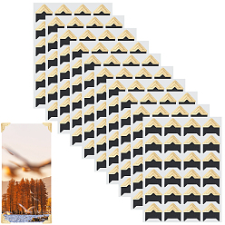 Золотистый 10 листы фотоуголков наклейки, самоклеющаяся наклейка, для diy альбом для вырезок, дневник, личный органайзер, блокнот, золотые, 125x91x0.5 мм