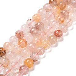 Красный Кварц Натуральный гематоидный кварц / нитки из железистого кварца, круглые, 8.5 мм, отверстие : 1.2 мм, около 45 шт / нитка, 14.96'' (38 см)