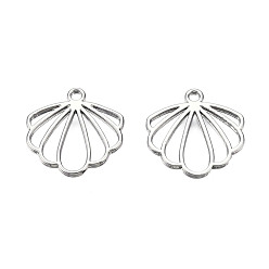 Платина Подвески из сплава , без кадмия, без никеля и без свинца, цветок, платина, 21x20x1 мм, отверстие : 1.8 мм