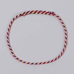 Purple Summer Beach Adjustable Braided Cotton Cord Anklets for Men Women, Purple, 12-5/8 inch(320mm)