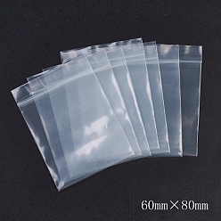 White Plastic Zip Lock Bags, Resealable Packaging Bags, Top Seal, Self Seal Bag, Rectangle, White, 8x6cm, Unilateral Thickness: 3.9 Mil(0.1mm), 100pcs/bag