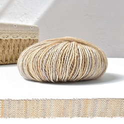 пшеница Хлопчатобумажная пряжа, пряжа амигуруми, пряжа для вязания крючком, для свитера, шапки, носков, детских одеял, сегмент окрашенный, цвет пшеницы, 1.5~1.8 мм, около 109.36 ярдов (100 м) / моток