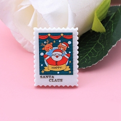 чирок Кабошоны из смолы для рождественской печати, прямоугольные, зелено-синие, 30.8x23.4x4.2 мм