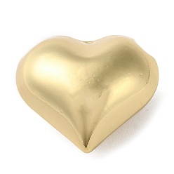 Настоящее золото 18K Стойка обшивка латунная европейская бусина, долговечный, без кадмия и без свинца, бусины с большим отверстием, сердце, реальный 18 k позолоченный, 27x30.5x14 мм, отверстие : 3.5 мм