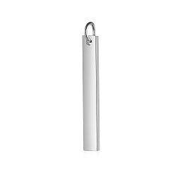 Stainless Steel Color 201 Stainless Steel Pendants, Rectangle, Stamping Blank Tag, Stainless Steel Color, 20x3x1.5mm, Hole: 3mm