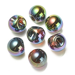 Темно-серый УФ-покрытие радужными переливающимися акриловыми бусинами, круглые бусины судзумару, темно-серый, 16.5 мм, отверстие : 3 мм