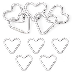 Серебро 5пружинные кольца из цинкового сплава, сердце, серебряные, 43.2x42 мм
