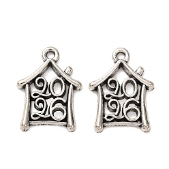 Античное Серебро Сплавочные подвески тибетского стиля, число 26 прелести, античное серебро, 23x17x2.4 мм, отверстие : 2 мм, Около 500 шт / 1000 г