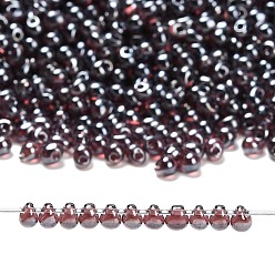 (DP170) Transparent Dark Smoky Amethyst Luster Миюки 3.4мм капельные бусины, японский бисер, прозрачные цвета lustered, (dp170) прозрачный темный дымчатый аметистовый блеск, 3.4x3 мм, отверстие : 0.65 мм, Около 180 шт / 10 г