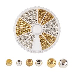 (52) Непрозрачная лаванда Spacer бисер железа, круглые, разноцветные, 2~3 мм, отверстие : 1~1.5 мм