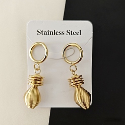 Золотой Овальные 304 из нержавеющей стали мотаться серьги стержня, золотые, 50 мм