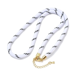 White Ployester Core-Wrapped Round Cord Necklace Making, with Brass Finding, Golden, White, 17.72x0.18 inch(45x0.45cm)