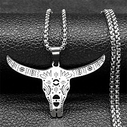 Нержавеющая Сталь Цвет 201 подвесные из нержавеющей стали ожерелья, крупный рогатый скот, цвет нержавеющей стали, 23.62 дюйм (60 см)