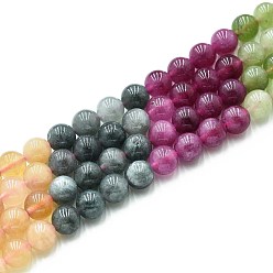 (52) Непрозрачная лаванда Природного кварца нитей бисера, окрашенные, круглые, имитация турмалина, разноцветные, 8~8.5 мм, отверстие : 0.9~1 мм, около 45~47 шт / нитка, 14.96~15.35 дюйм (38~39 см)