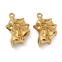 Shell Shape 304 подвески из нержавеющей стали, реальный 18 k позолоченный, ионное покрытие (ip), долговечный, формы раковины, 34x21.5x13.5 мм, отверстие : 3 мм