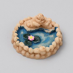 Плоский Круглый Мини-декорации из смолы, аксессуары для кукольного домика, для домашнего офиса настольный, бассейн, 28x29x12 мм