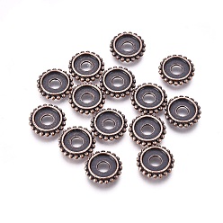 Red Copper Alloy Spacer Beads, Cadmium Free & Nickel Free & Lead Free, Rondelle, Red Copper, 10x2mm, Hole: 3mm