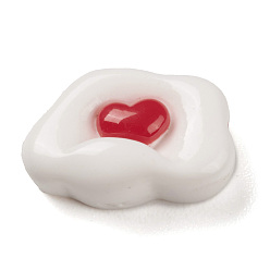 Cloud Непрозрачные кабошоны из смолы, ювелирная фурнитура для плетения бижутерий, розовые, красные, облако, 10x14.5x5.5 мм