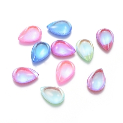 (52) Непрозрачная лаванда Прозрачные k 9 стеклянные кабошоны, плоский зад, слеза, разноцветные, 10x7x3.5 мм