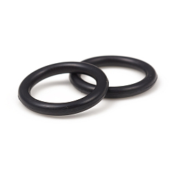 Black Synthetic Rubber Linking Rings, Donut Spacer Beads, Fit European Clip Stopper Beads, Black, 15x2mm, Inner diameter: 11mm 