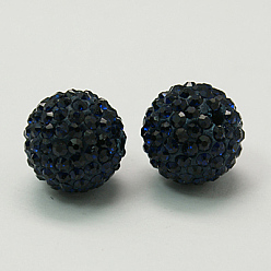 Монтана Бусины со стразами, полимерная глина , pave disco бусины, класс А, Монтана, 8 мм, отверстие : 1.5 мм