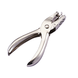 Платина Ручной перфоратор из сплава, может мешочек 3 мм круглое отверстие, Буровое отверстие круглой формы, для скрапбукинга, платина, 13x5.85x1.6 см