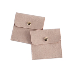 Pink Бархатные мешочки для хранения украшений с кнопкой, для упаковки свадебной вечеринки, квадратный, розовые, 8x8 см