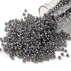 (992) Gilt Lined Light Montana Blue Toho runde Rocailles, japanische Rocailles, (992) vergoldetes helles Montana-Blau, 8/0, 3 mm, Bohrung: 1 mm, über 222pcs / Flasche, 10 g / Flasche
