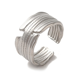 Stainless Steel Color Non-Tarnish 304 Stainless Steel Open Cuff Ring, Stainless Steel Color, Inner Diameter: 17mm
