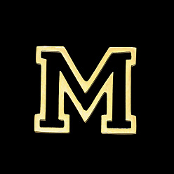 Letter M Вакуумное покрытие pvd 201 подвески из нержавеющей стали, лазерная резка, буквы, без отверстия , letter.m, 12x13x1 мм