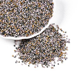 чертополох Цилиндрические стеклянные бусины Пикассо, окрашенные распылением, чертополох, 1x1.7 мм, отверстие : 0.9~1 мм