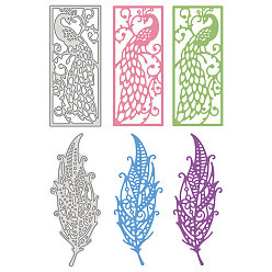 Peacock 2Pcs 2 Style Carbon Steel Cutting Dies Stencils, for DIY Scrapbooking/Photo Album, Decorative Embossing DIY Paper Card, Peacock Pattern, 1pc/style