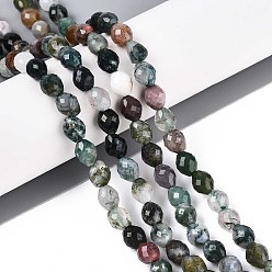 (RRHB277) Кристалл на подкладке из медово-бежевого цвета Природного индийского агата бисер нитей, баррель, граненые, 5.5~6.5x5~5.5 мм, отверстие : 1~1.2 мм, около 57~61 шт / нитка, 13.98~14.17'' (35.5~36 см)