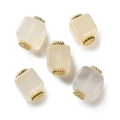 Натуральный Агат Бусины из натурального агата, с фурнитурой латунной золотого тона, 13~14.5x9.5~10.5x9.5~10.5 мм, отверстие : 1.2 мм