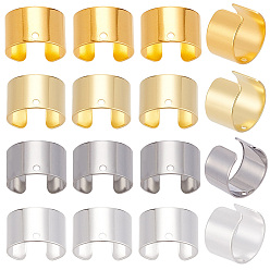 Mixed Color 200Pcs 4 Colors Brass Ear Cuff Findings, Mixed Color, 9.5x10x6mm, Hole: 1mm, 50pcs/color