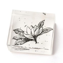 Цветок Акриловые и резиновые штампы, для скрапбукинга diy craft card, прямоугольные, цветочным узором, 3.1x3.6x1.8 см