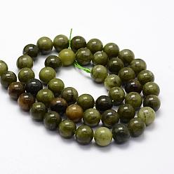 Green Jade Natural Chinese Jade Beads Strands, TaiWan Jade, Round, 4mm, Hole: 1mm, about 90pcs/strand, 15.4 inch