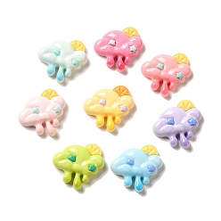 Mixed Color Opaque Resin Decoden Cabochons, Cloud, Mixed Color, 26x27.5x7mm