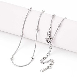 Нержавеющая Сталь Цвет 1мм 304 ожерелья-спутники из нержавеющей стали, не тускнеет, цвет нержавеющей стали, 16.14 дюйм (41 см)