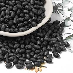 Серый Стеклянный бисер непрозрачных цветов, круглое отверстие, овальные, серые, 5.5~6x3.5~4 мм, отверстие : 0.8 мм, Около 4500 шт / 500 г