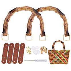 Перу 2шт. ручки для сумок из АБС-пластика в форме бамбука, для замены ручки сумки ручной работы, золотые, Перу, 130x165x17.5 мм