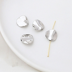 Круглые Spacer бисер латунные, платина, круглые, 12x12 мм, отверстие : 2 мм