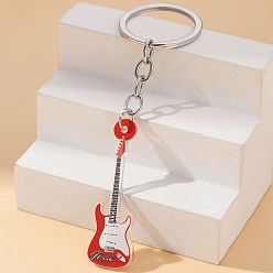 Красный Акриловые брелки, украшения для сумок и кошельков, гитар, красные, 11x3 см